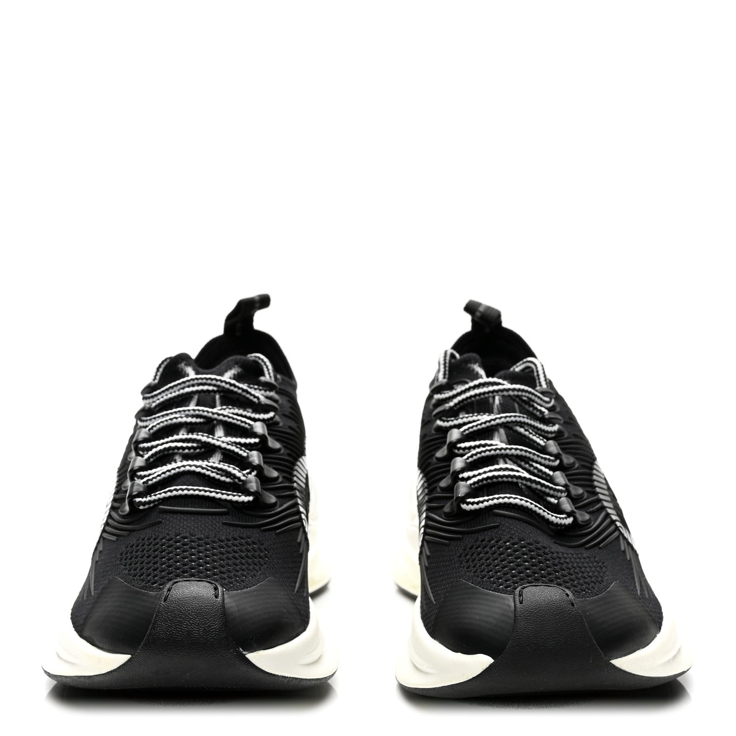 Gucci Technical Knit Fabric Waves Womens Gucci Run Sneakers 37 Black Loess 2 of 9