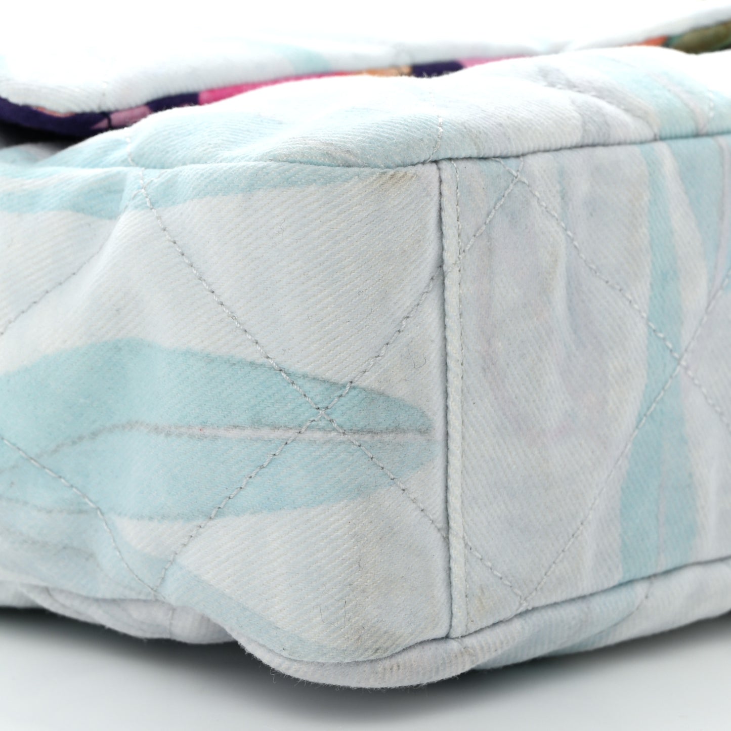 Canvas Quilted Jungle Jeans Flap White Multicolor