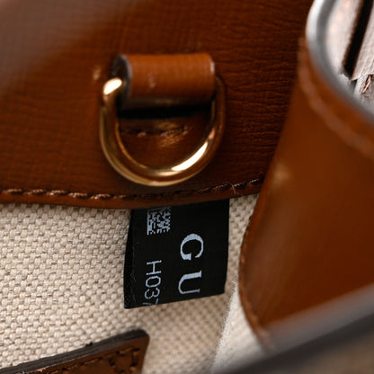 Gucci GG Supreme Monogram Azalea Calfskin Mini Retro Interlocking G Tote Bag Beige Ebony Brown Sugar 6 of 8