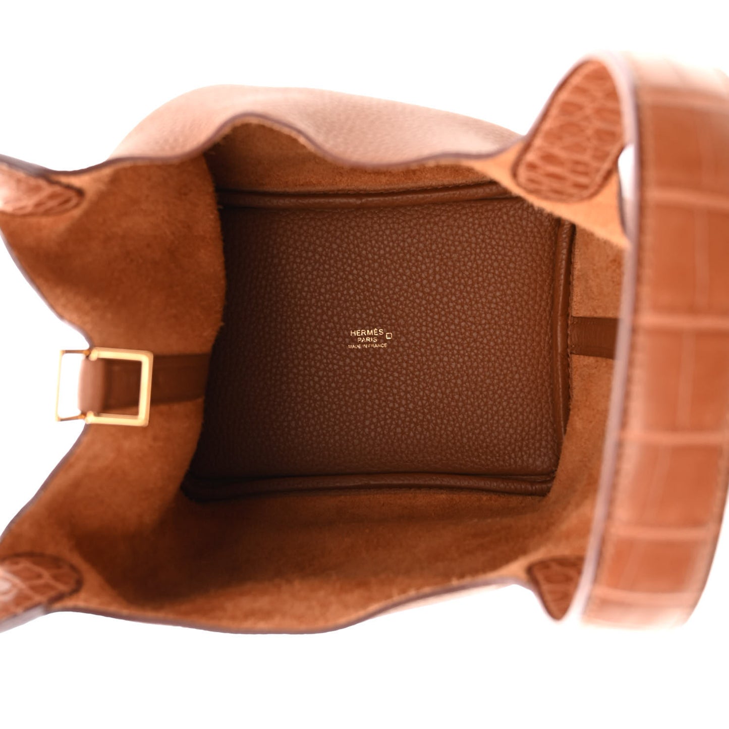 Taurillon Clemence Matte Alligator Picotin Lock Touch 18 PM Gold
