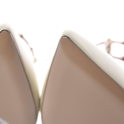 Valentino Garavani Calfskin Rockstud Ankle Strap 65mm Pumps 40.5 Light Ivory Poudre 9 of 11