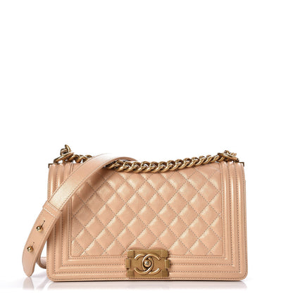 Chanel Metallic Calfskin Quilted Medium Boy Flap Gold 1 of 9
