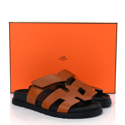 Hermes Epsom Womens Chypre Sandals 35 Natural 9 of 9
