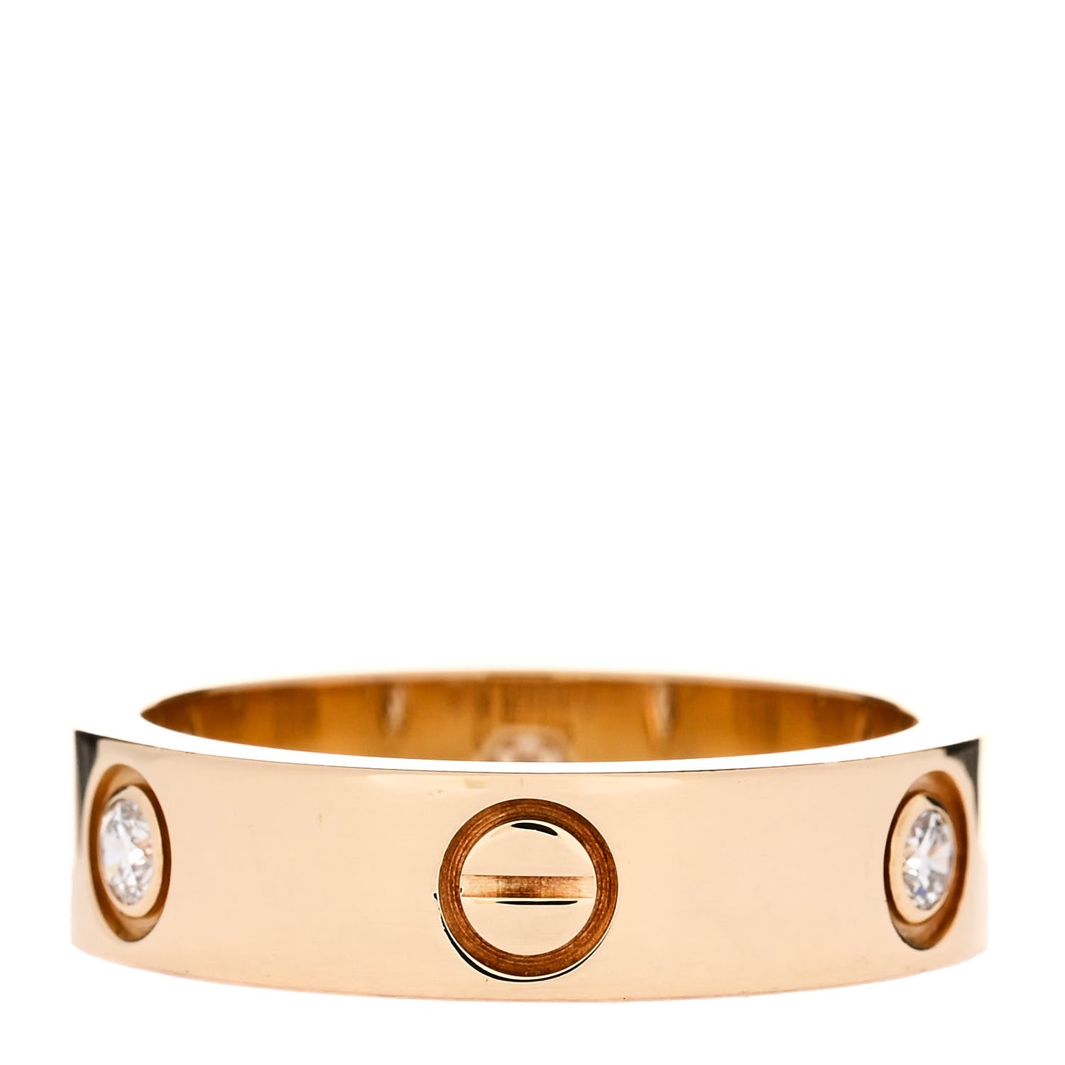 Cartier 18K Yellow Gold 3 Diamond 5.5mm LOVE Ring 58 8.5 3 of 5