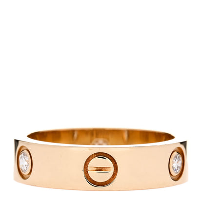 Cartier 18K Yellow Gold 3 Diamond 5.5mm LOVE Ring 58 8.5 3 of 5
