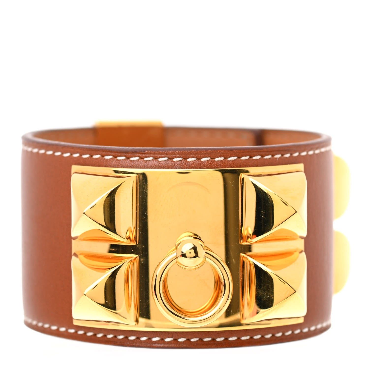 Hermes Barenia Collier de Chien CDC Bracelet S Fauve 1 of 9