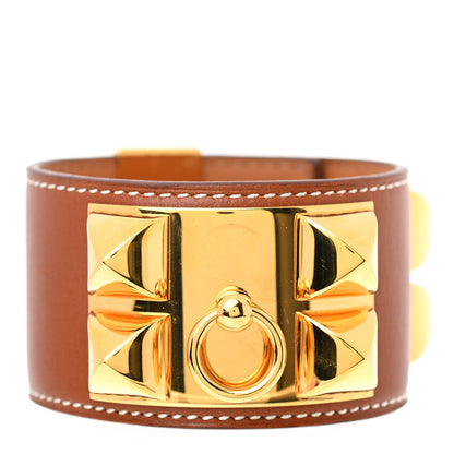 Hermes Barenia Collier de Chien CDC Bracelet S Fauve 1 of 9