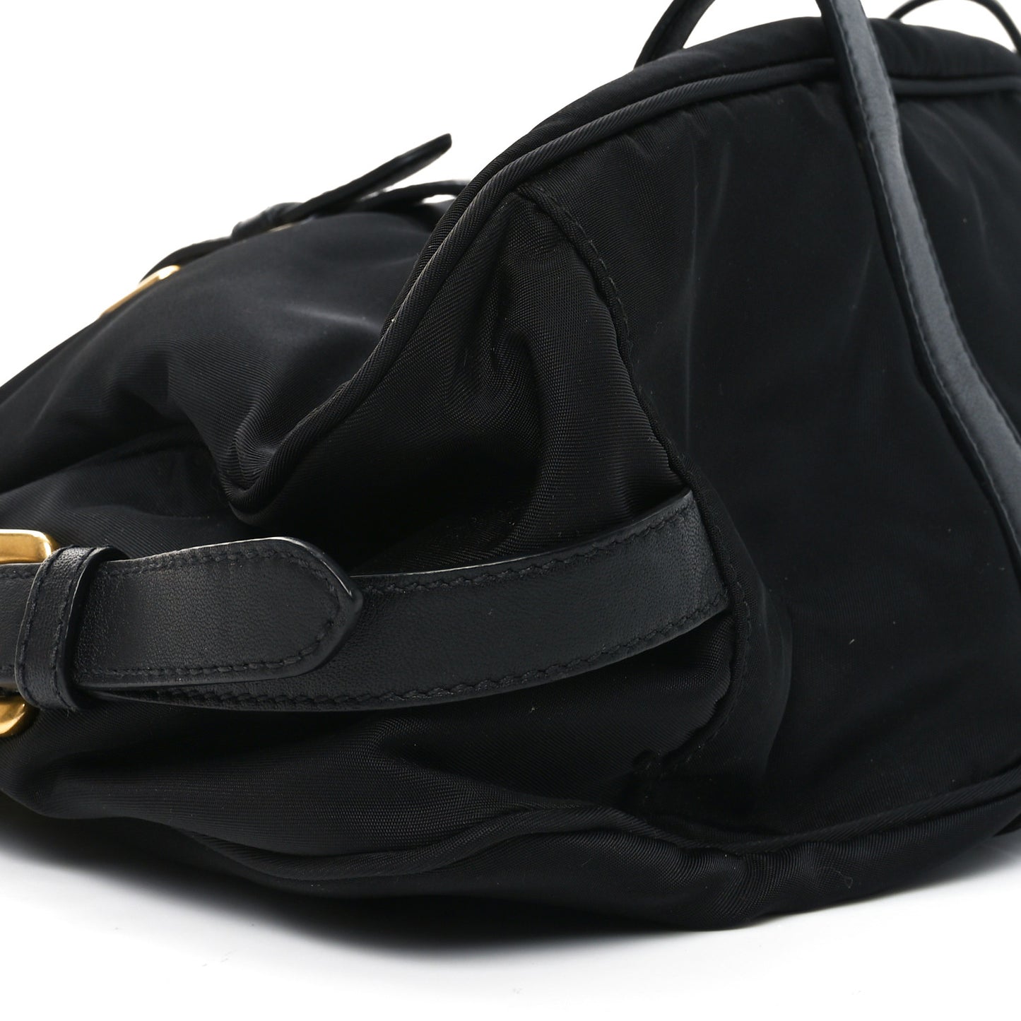 Tessuto Nylon Soft Calf Shopping Satchel Black