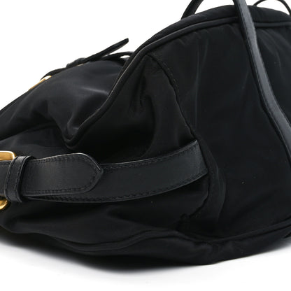 Prada Tessuto Nylon Soft Calf Shopping Satchel Black 8 of 9
