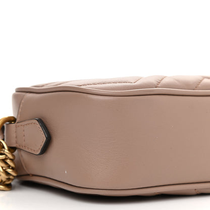 Gucci Calfskin Matelasse Mini GG Marmont Chain Shoulder Bag Porcelain Rose 10 of 12