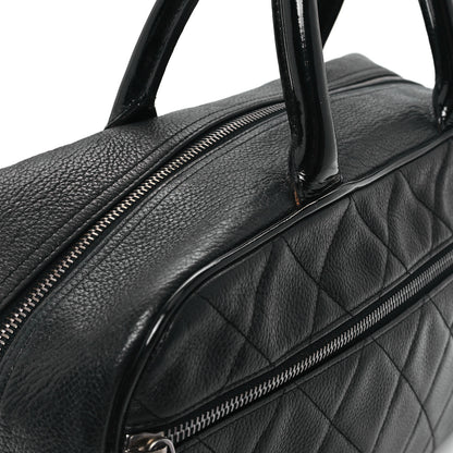 Chanel Calfskin Patent Quilted Bowler Black 13 of 13