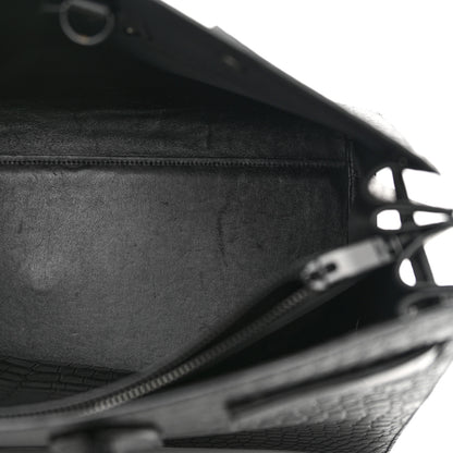 Saint Laurent Calfskin Crocodile Embossed Large Sac De Jour Carryall Black 11 of 26
