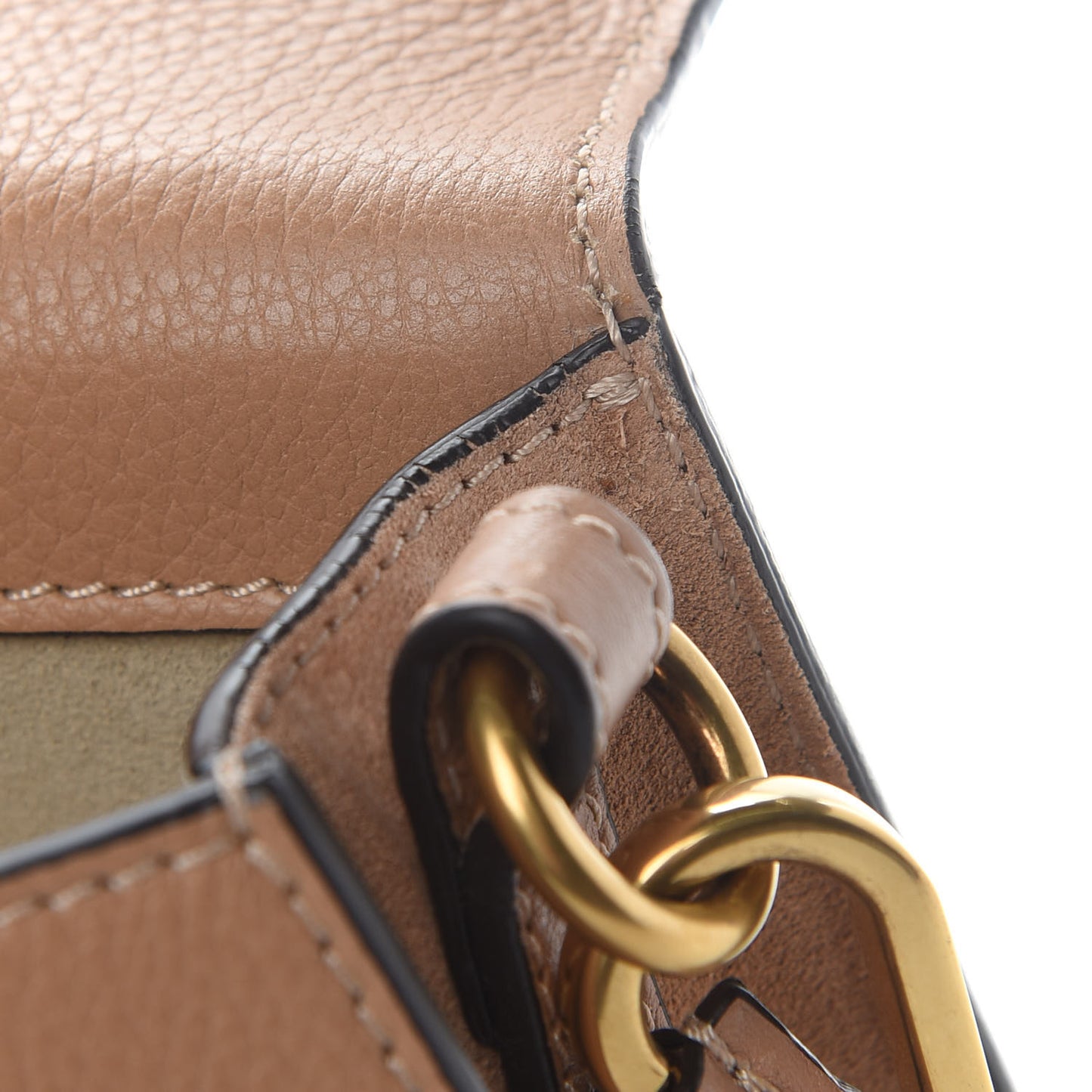 Calfskin Suede Small Nile Bracelet Bag Biscotti Beige
