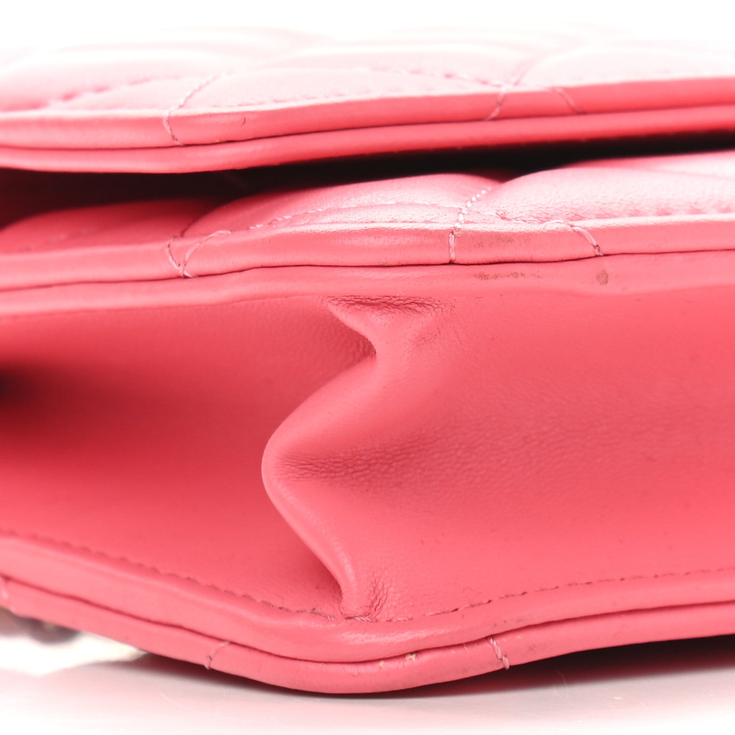 Chanel Lambskin Quilted Wallet On Chain WOC Pink 9 of 10