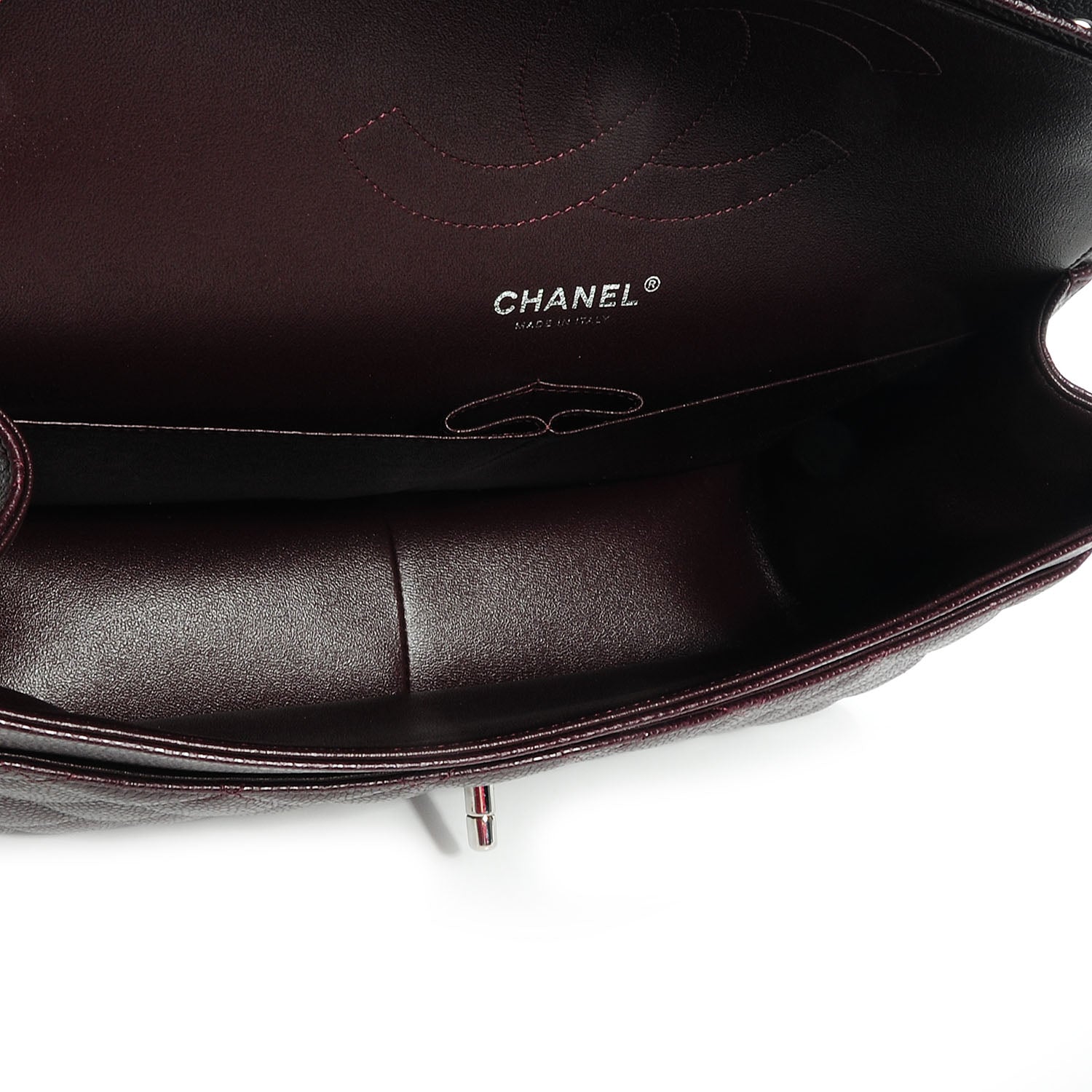 Chanel Caviar Quilted Jumbo Double Flap Burgundy 8 of 9