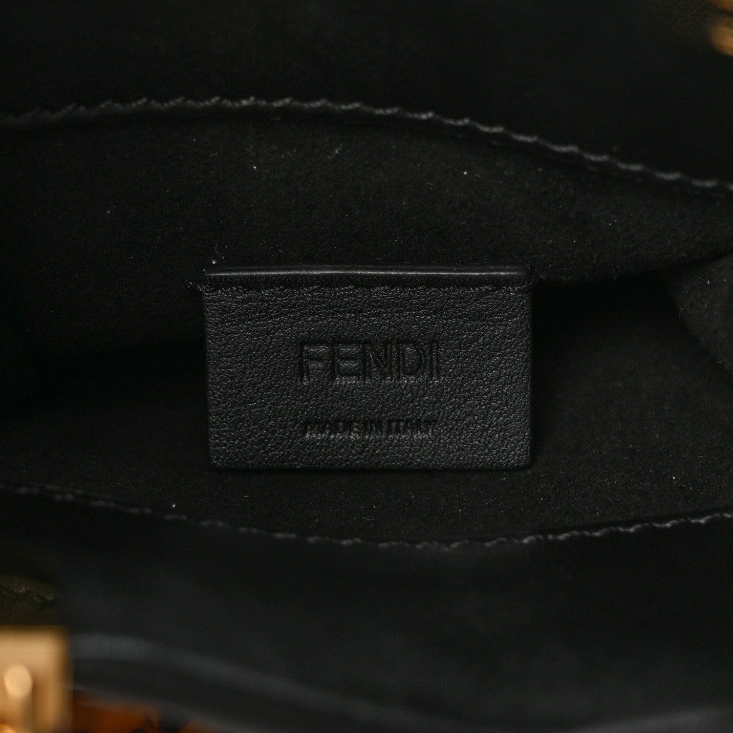 Fendi Vitello Plexiglass FF Embossed Mini Fendi Sunshine Shopper Tote Black 6 of 9