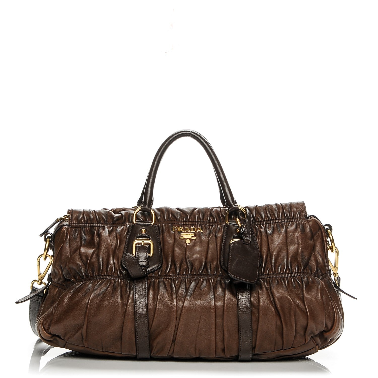 Prada Nappa Gaufre Shopping Satchel Noce 1 of 10