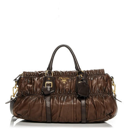 Prada Nappa Gaufre Shopping Satchel Noce 1 of 10
