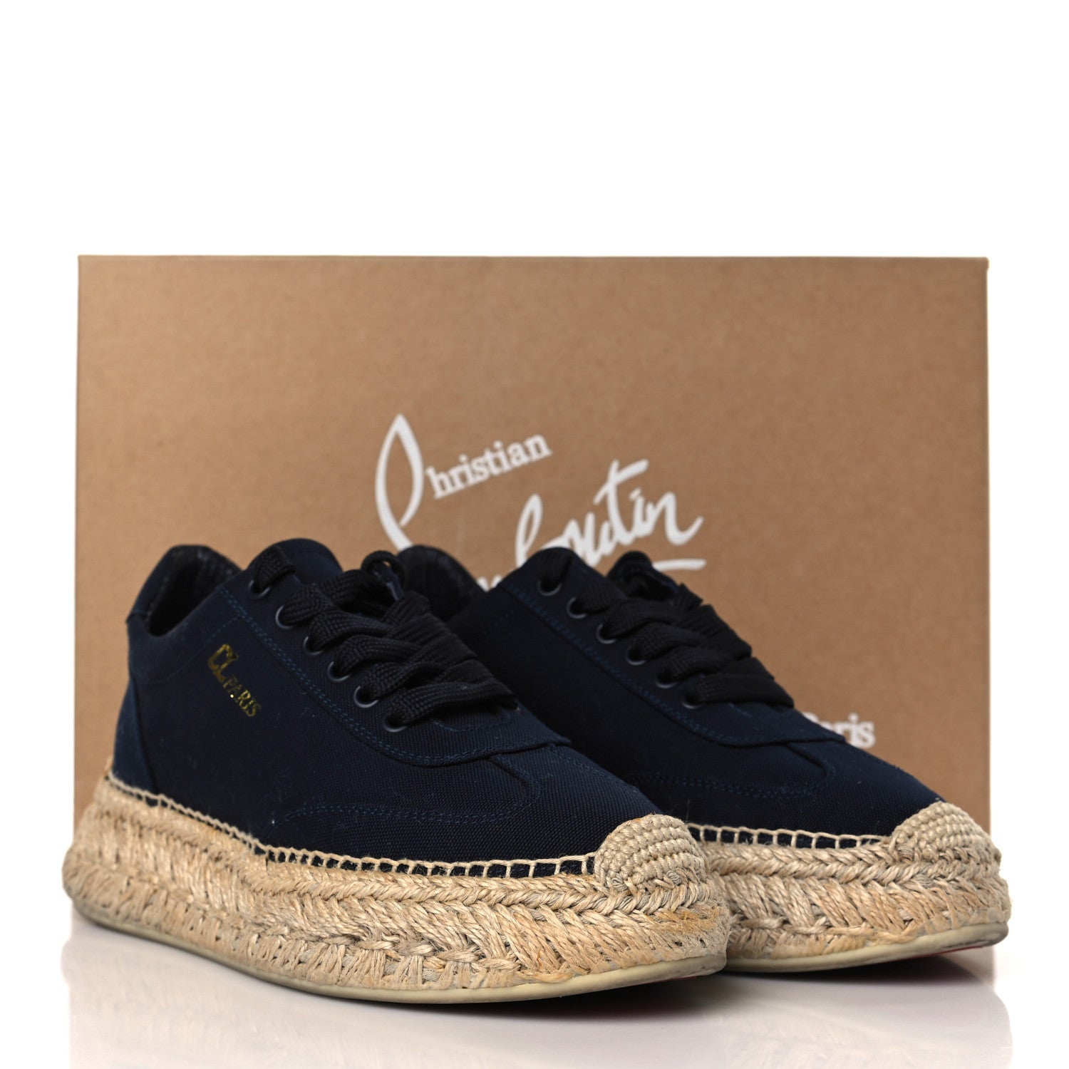 Christian Louboutin Toile Calfskin Espasneak Flat Sneaker 37 Obscur 8 of 8