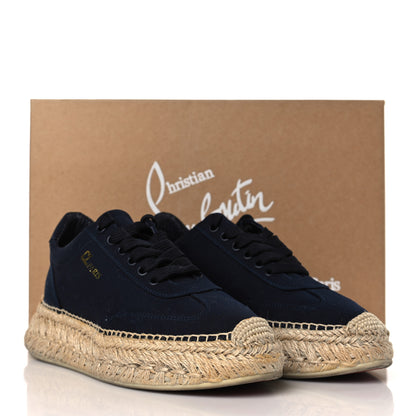 Christian Louboutin Toile Calfskin Espasneak Flat Sneaker 37 Obscur 8 of 8