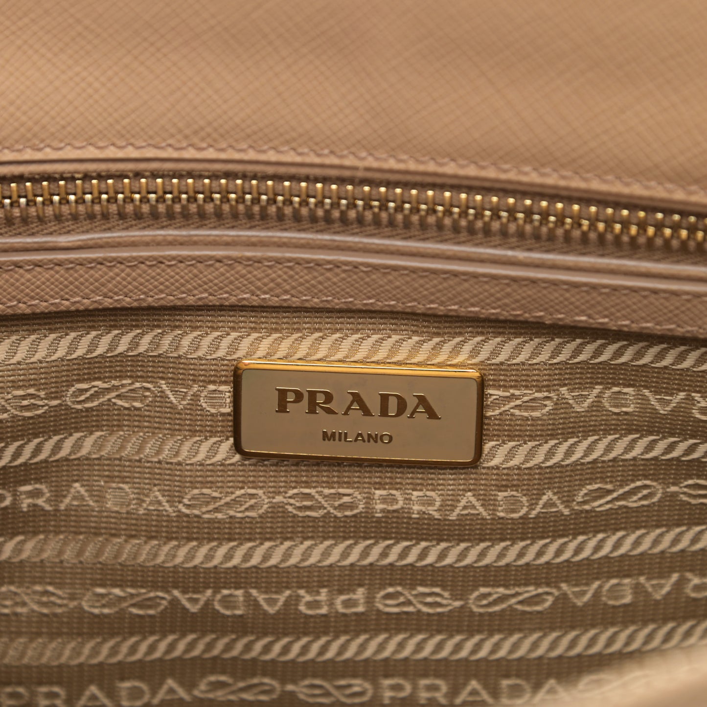 Saffiano Lux Mini Galleria Double Zip Tote Sabbia