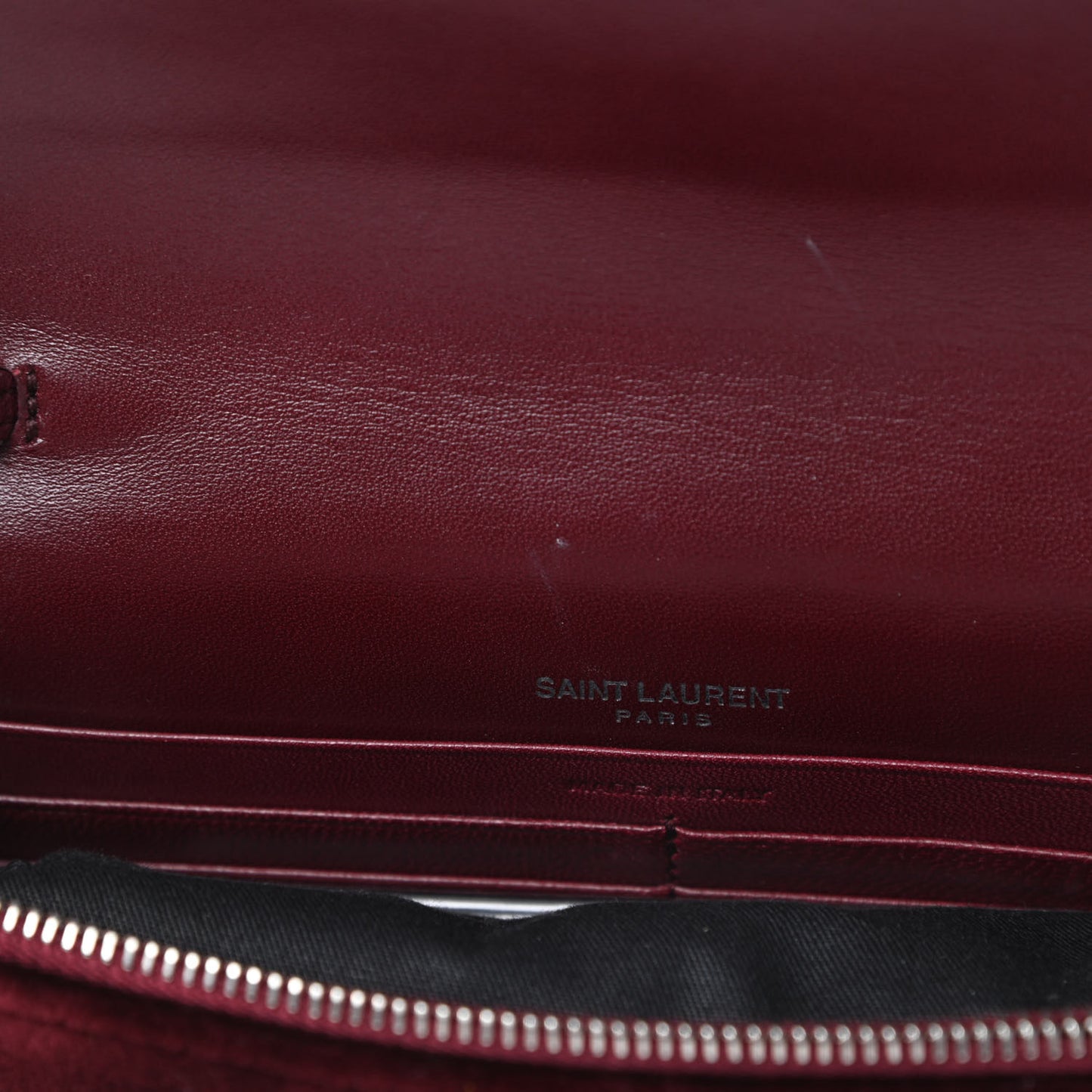 Velvet Crystal Monogram Kate Tassel Shoulder Bag Burgundy