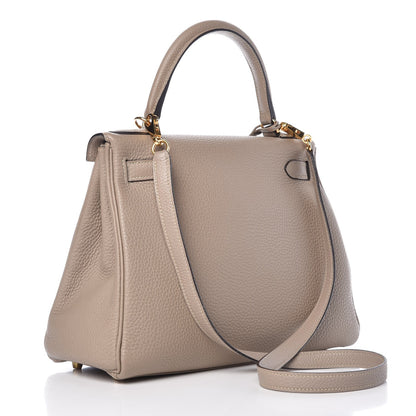 Hermes Taurillon Clemence Kelly Retourne 28 Gris Tourterelle 4 of 37