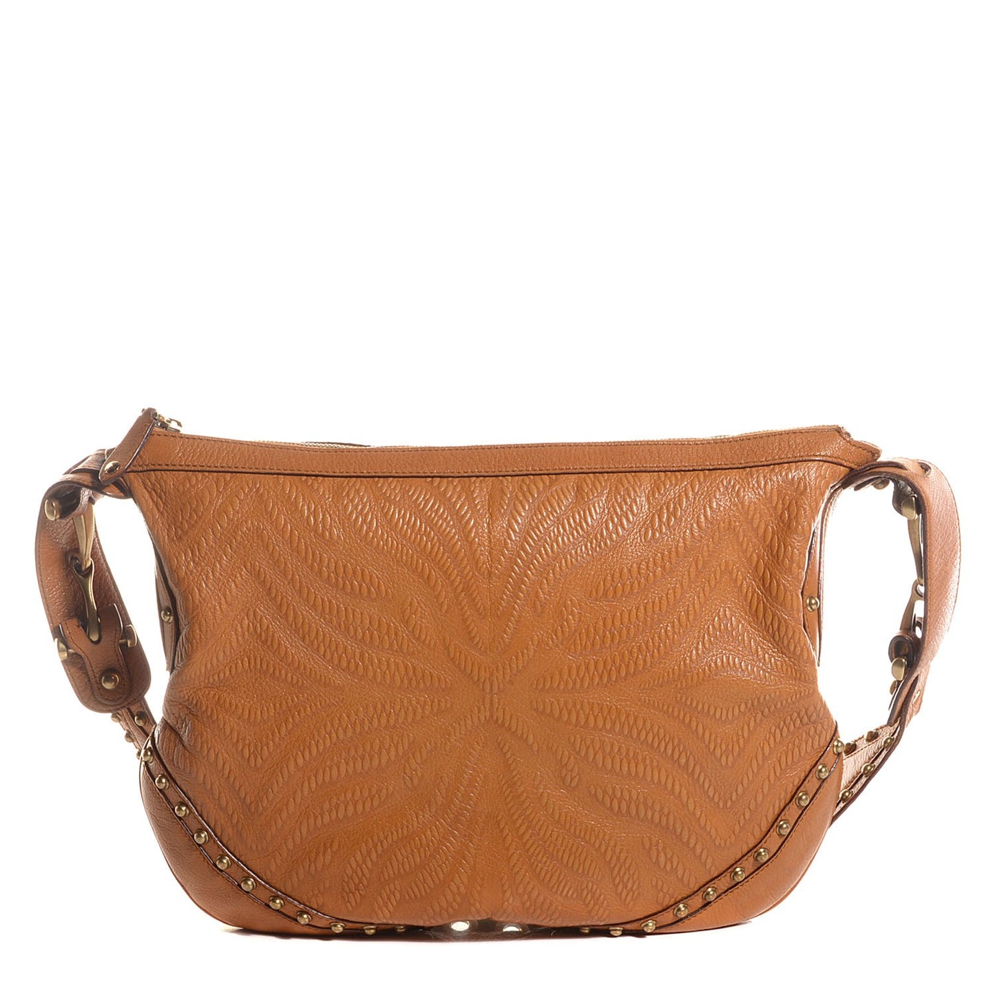 Leather Embossed Borchie Hobo