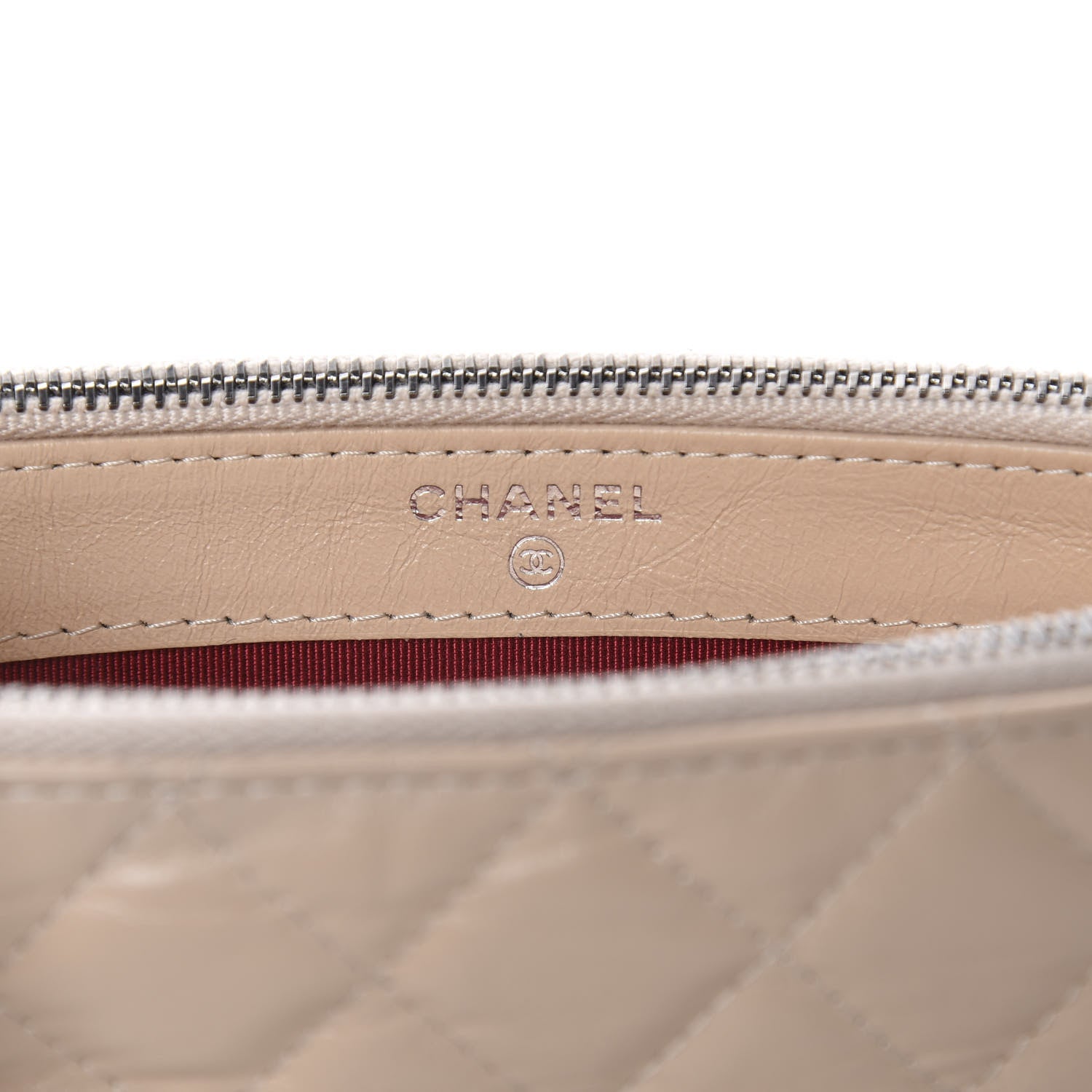 Chanel Aged Calfskin Quilted Small Gabrielle Clutch With Chain Beige Black 7 of 10