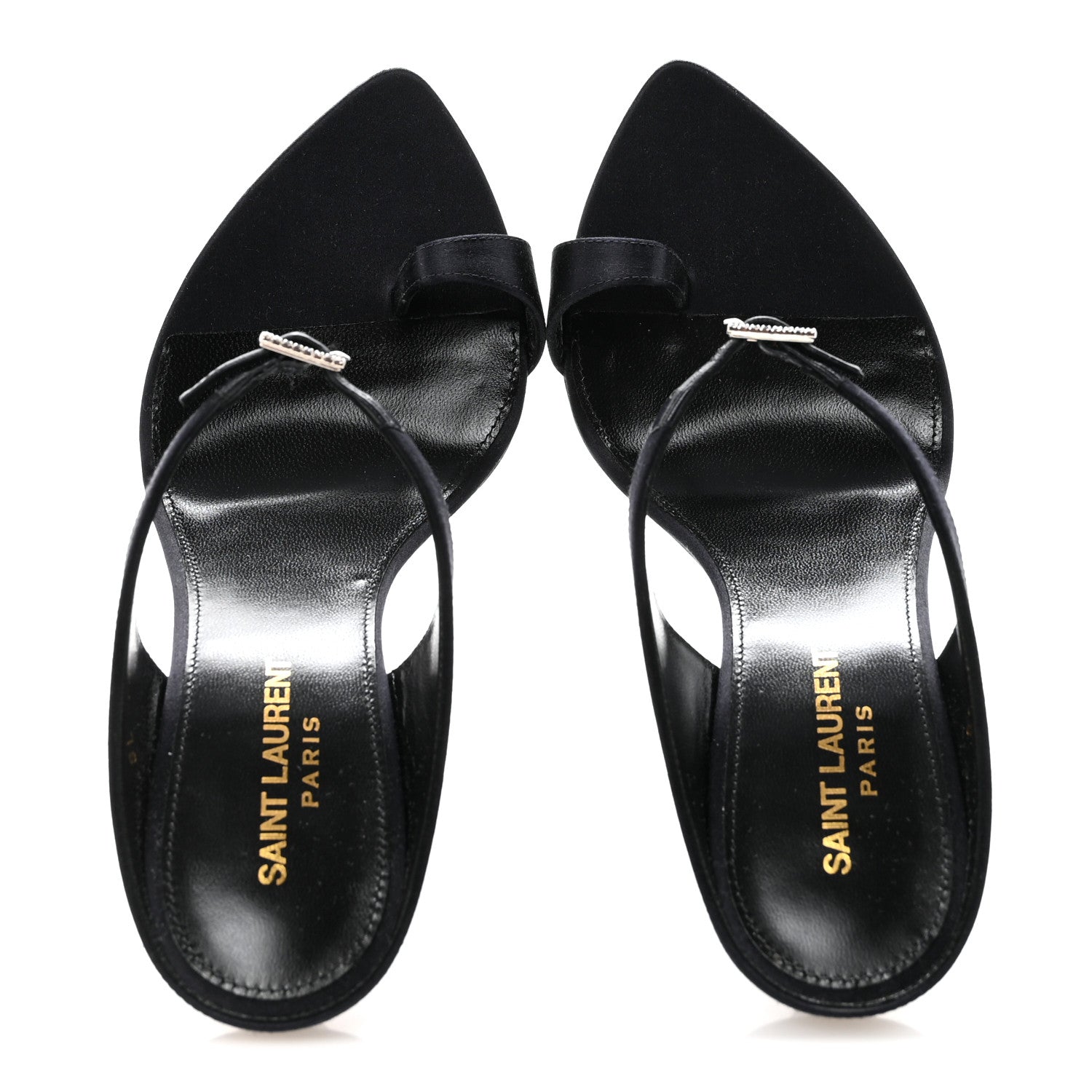 Saint Laurent Crepe Satin Dive Mule Sandals 38 Patriot Navy 2 of 10