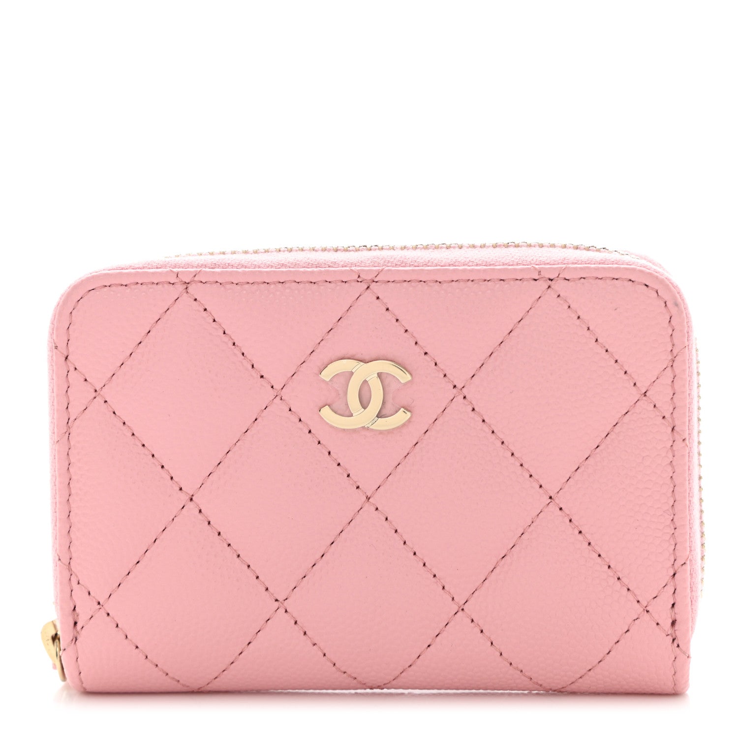 Chanel Caviar Quilted Zip Coin Purse Light Pink 1 of 10