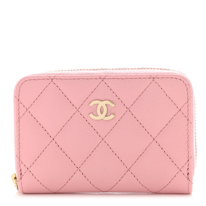 Chanel Caviar Quilted Zip Coin Purse Light Pink 1 of 10