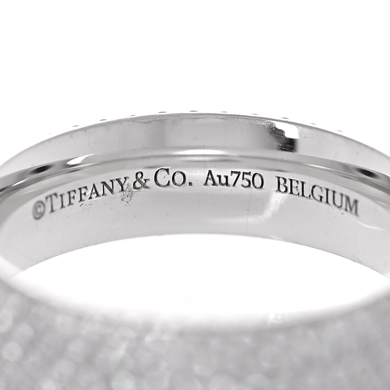 Tiffany 18K White Gold Diamond Metro Five-Row Ring 50 5.5 4 of 5