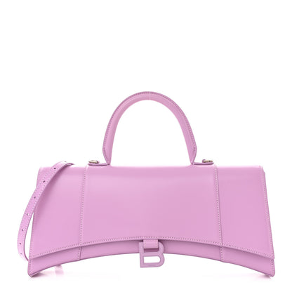 Balenciaga Shiny Box Calfskin Tonal B Hourglass Stretch Top Handle Bag Lilac 1 of 11