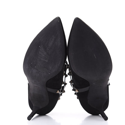 Valentino Garavani Suede Rockstud Double Buckle 65mm Ankle Boots 36.5 Black 6 of 11