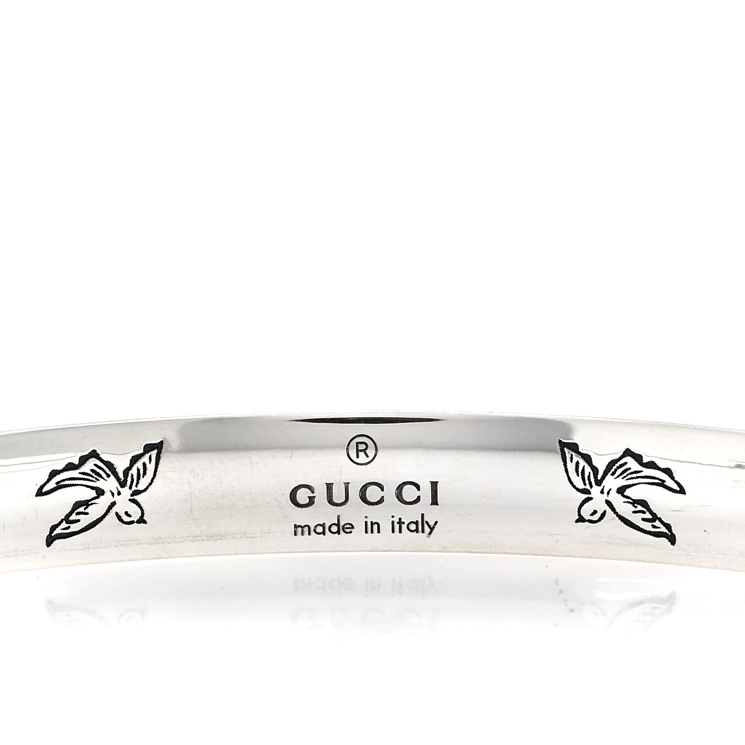 Gucci Sterling Silver Narrow Blind for Love Cuff Bracelet 3 of 3
