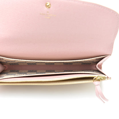 Louis Vuitton Damier Azur Emilie Wallet Rose Ballerine 5 of 8