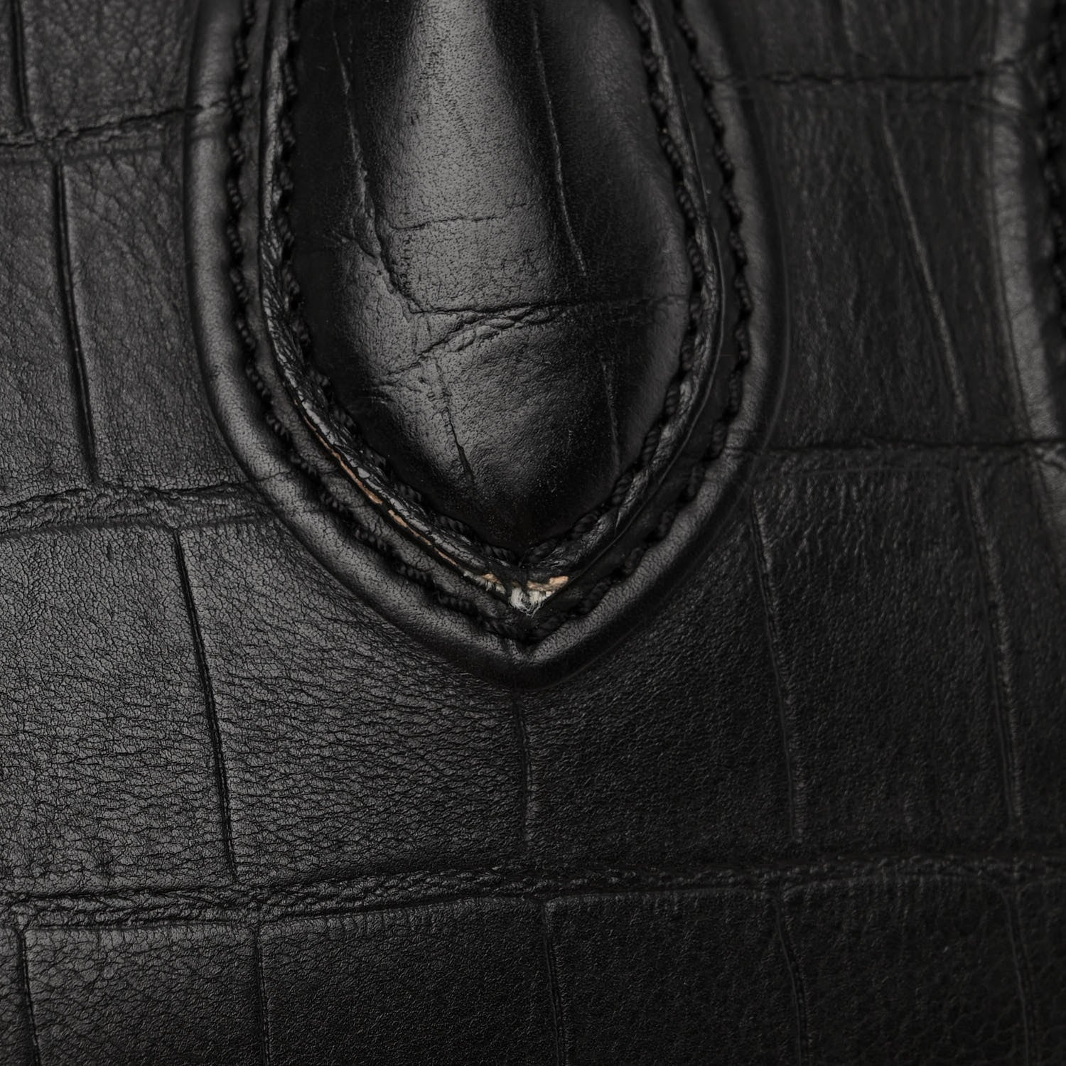 Celine Crocodile Embossed Calfskin Large Phantom Luggage Black 10 of 12