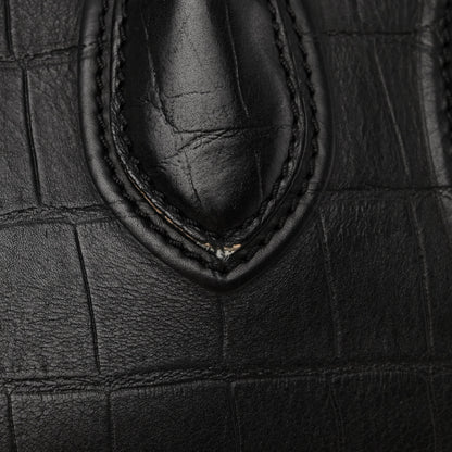 Celine Crocodile Embossed Calfskin Large Phantom Luggage Black 10 of 12