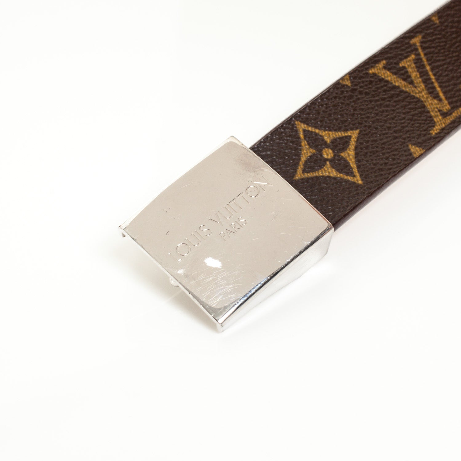 Louis Vuitton Monogram Belt w Silver Buckle 2 of 7