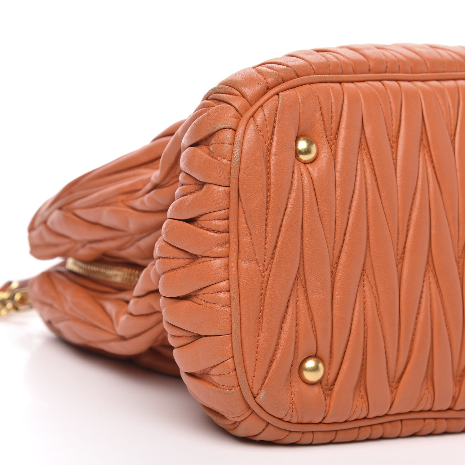 Miu Miu Nappa Matelasse Tote Papaya 9 of 17