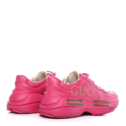 Gucci Calfskin Logo Womens Rhyton Sneakers 38.5 Box Pink 3 of 4