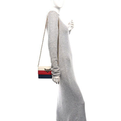 Gucci Calfskin Queen Margaret Chain Wallet Blue Agata Hibiscus Red Mystic White 2 of 9