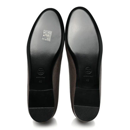 Chanel Iridescent Grained Calfskin Cap Toe Ballerina Flats 40 Dark Silver 5 of 8