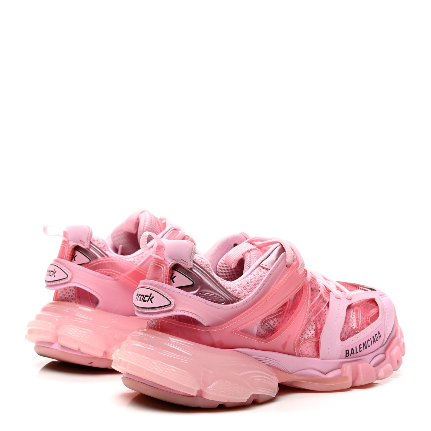 Fabric Mesh Clear Sole Womens Triple S Sneakers 36 Pink