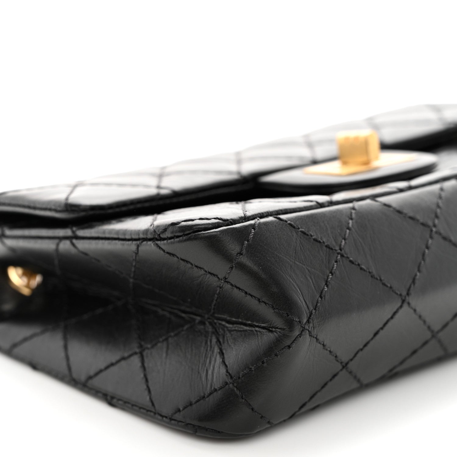 Chanel Aged Calfskin Quilted 2.55 Reissue Mini Flap Black 9 of 12