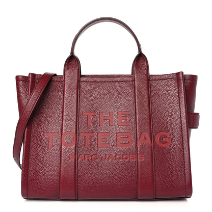Marc Jacobs Grained Calfskin Medium The Tote Bag Cherry 1 of 8