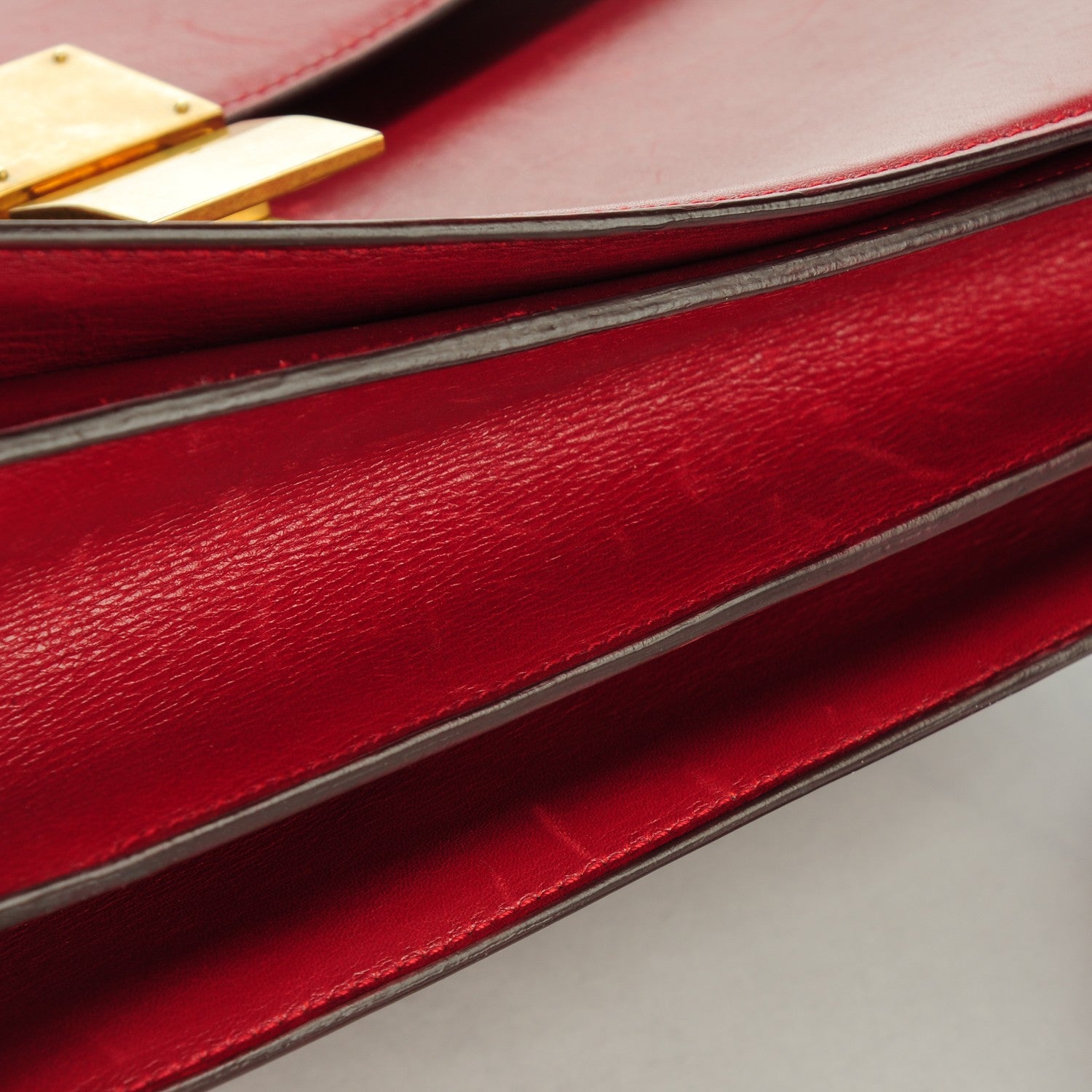 Celine Smooth Calfskin Large Classic Box Flap Bag Red 12 of 13