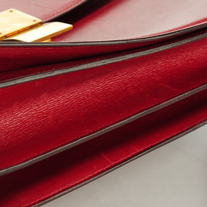 Celine Smooth Calfskin Large Classic Box Flap Bag Red 12 of 13