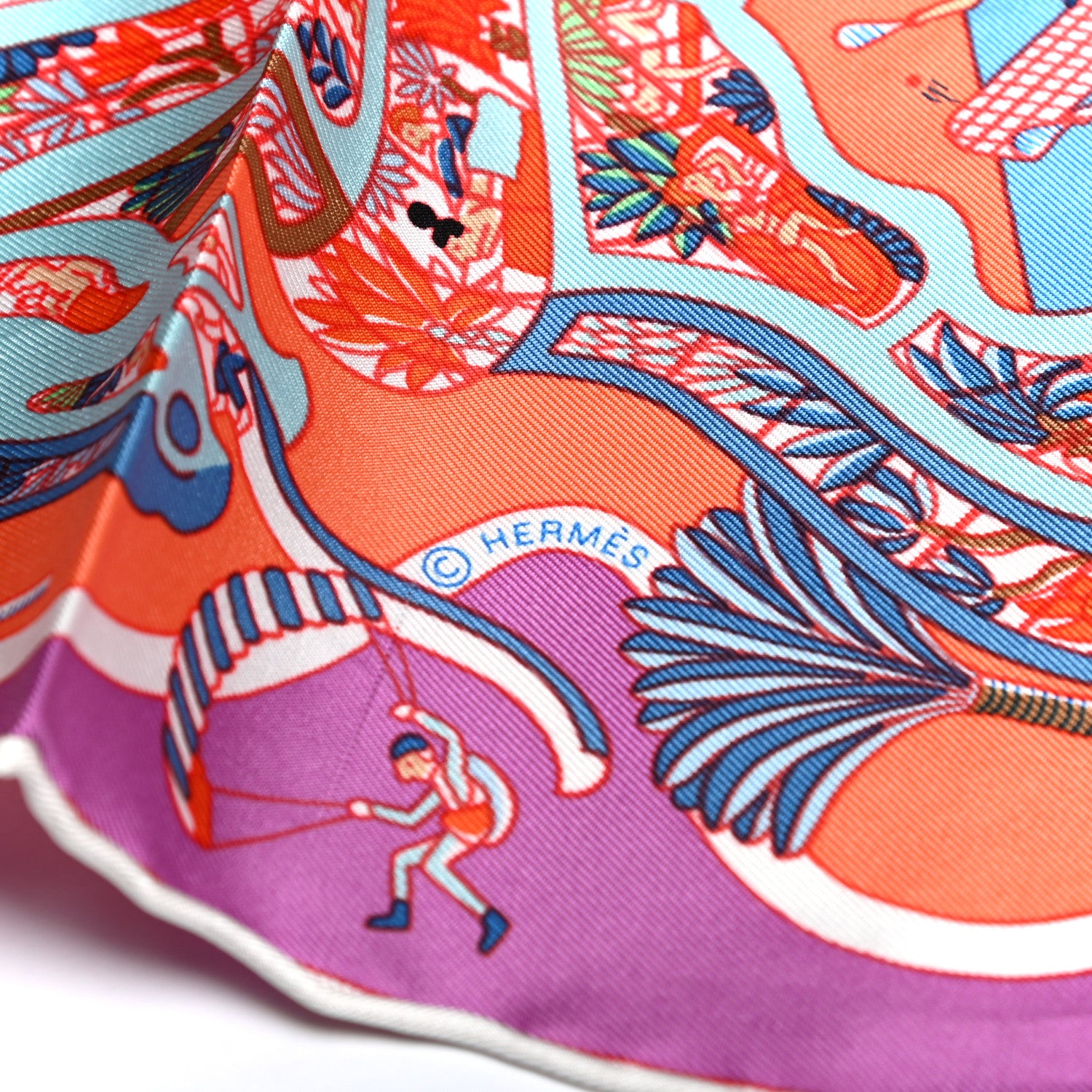 Hermes Silk Exposition Universelle Scarf 90 Rose Mauve Multicolore 3 of 6